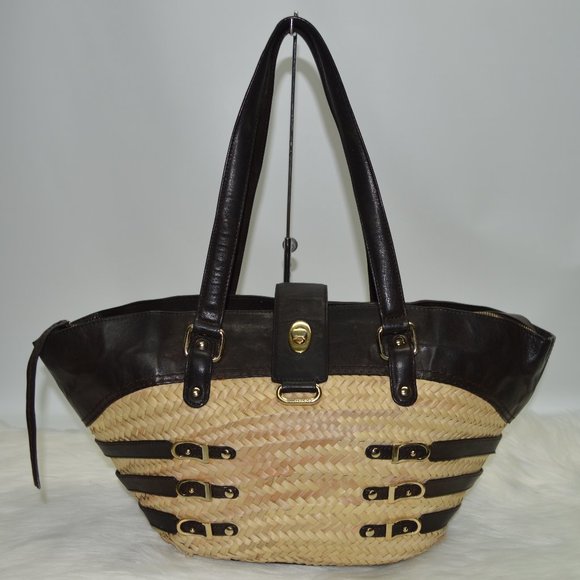 Jimmy Choo Handbags - Jimmy Choo Large Straw Brown Leather Large tote